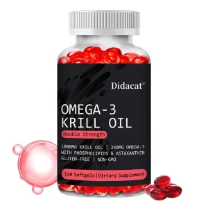 Omega-3 Krill Oil 1000mg - Pure Antarctic Krill with Phospholipids & Astaxanthin, Heart Health Supplement, Non-GMO, Gluten Free